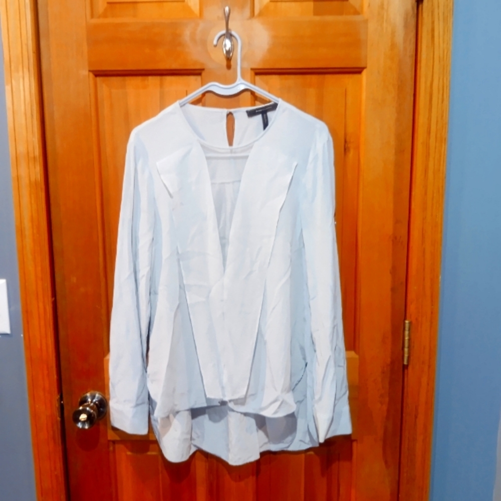 BCBGMaxazria Marissa 100% silk grey blouse size M